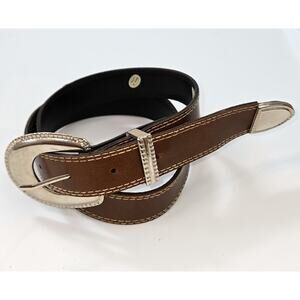 Vintage Faux Leather Western  Decorative Brown Belt size Small
